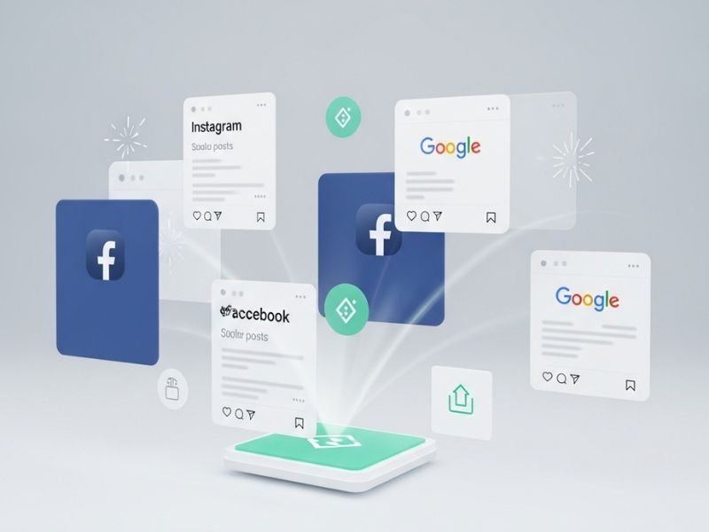 Instant social media posts sharing your best reviews